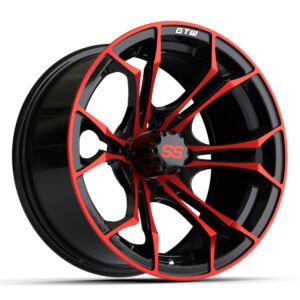 14″ GTW® Spyder Black with Red Accents Wheel