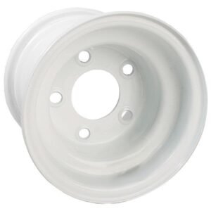 8″ GTW White Steel Wheel (Centered - 5 Hole)