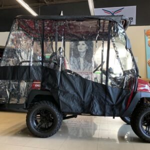 Cover Enclosure for lifted golf carts. Protects the Bintelli branded Nexus Beyond from weather, upholstery, paint, and electronics from sun damage, rain, and debris