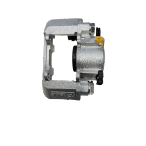 Right Handed driver's side front brake caliper. This is used to squeeze brake pads against the rotor to stop the low speed golf cart vehicle. Bintelli Branded Nexus and beyond golf carts.